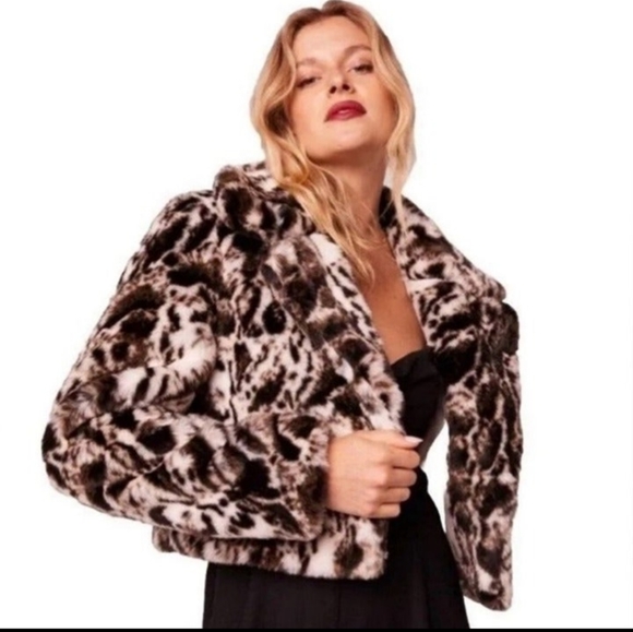 Band of the free Jackets & Blazers - Band Of The Free Cropped Animal Print Faux Fur Coat
